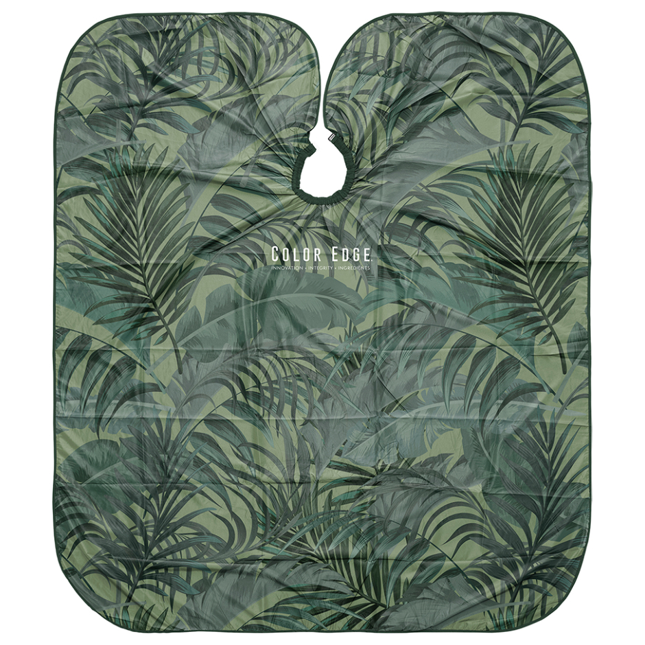 Cali Collection Capes Green Palms. Cape has tropical and lush plants designed in green.