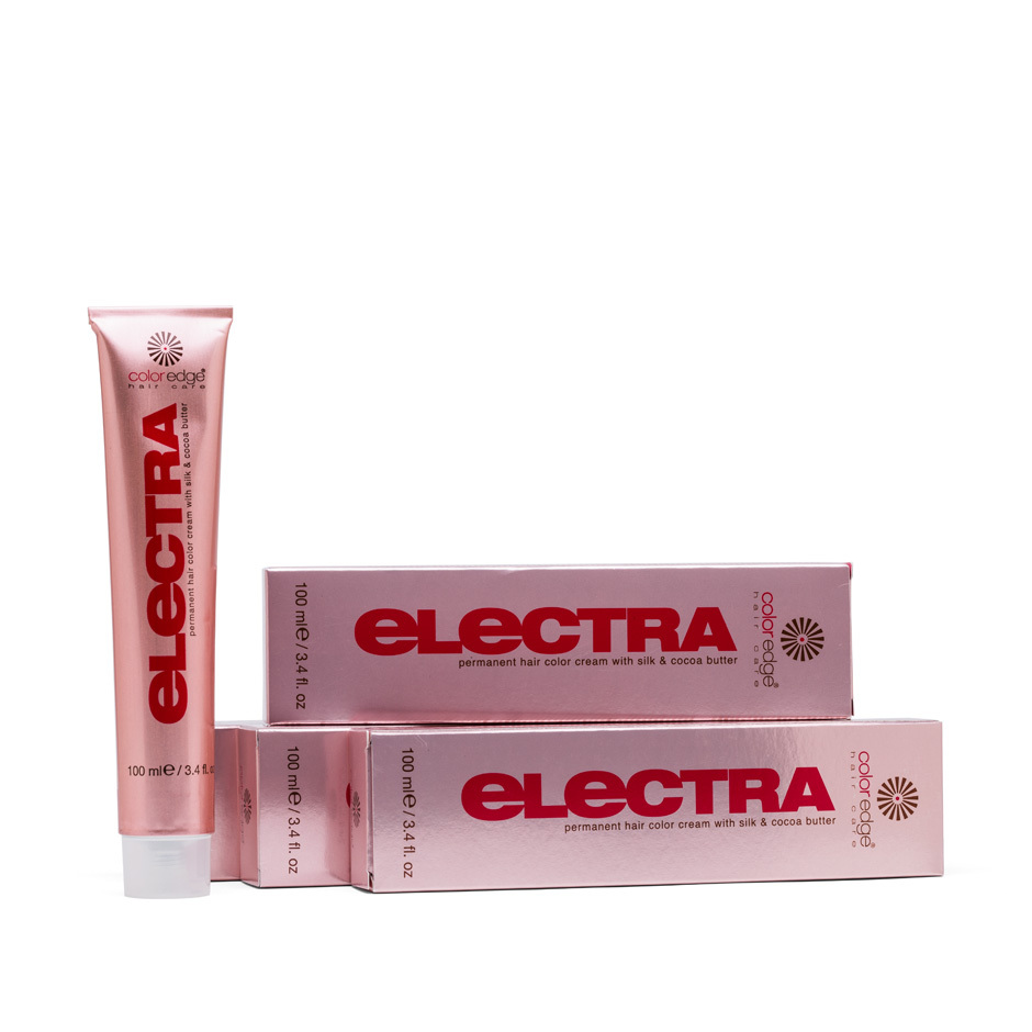 Electra Hair Color tube with pink box packaging